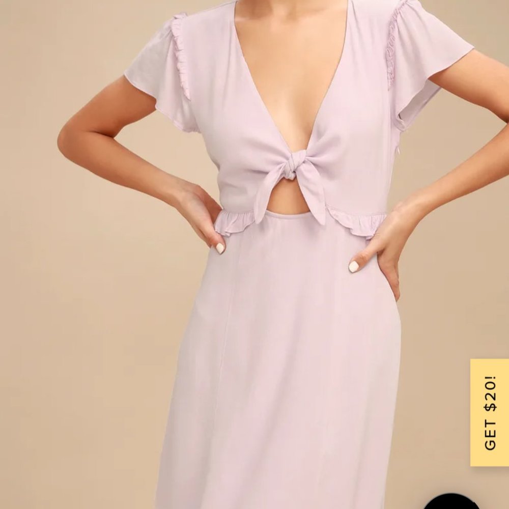 Lulu’s Seaport Lavender Tie-Front Dress